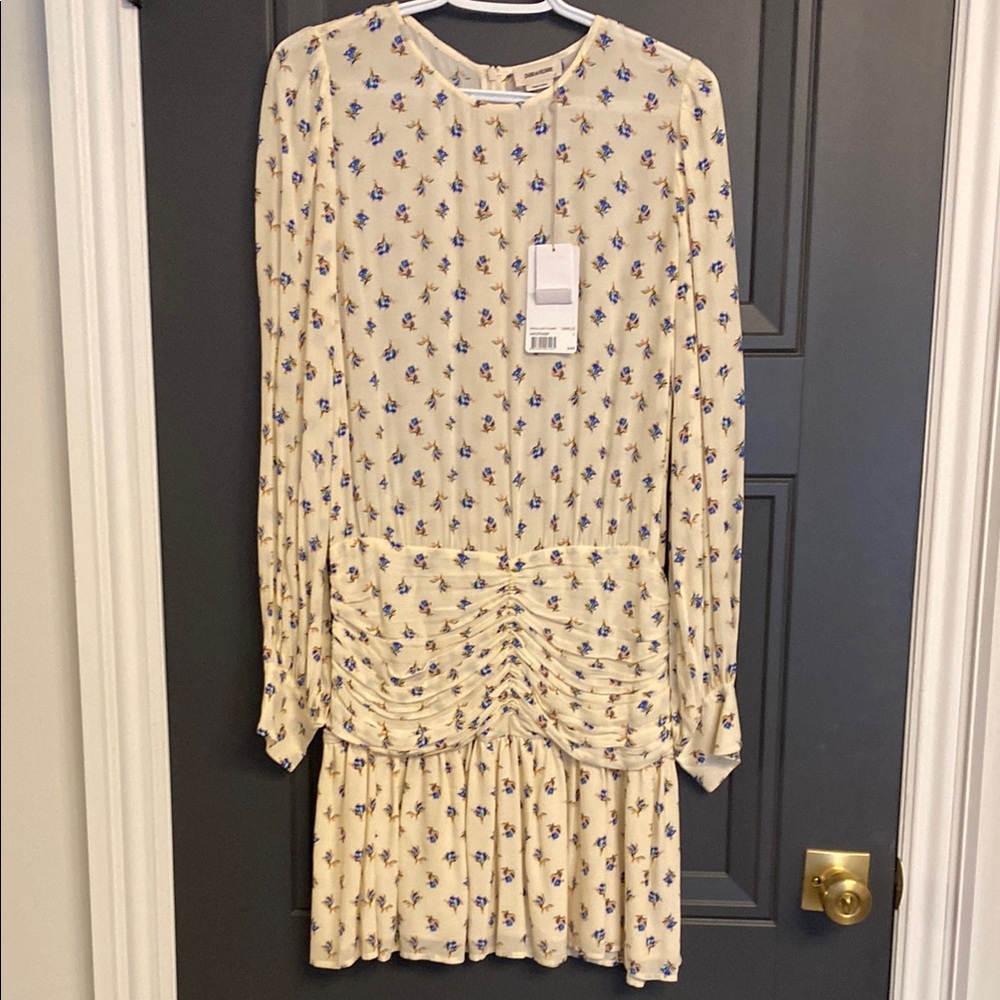 NWT Zadig &Voltaire  Rafaela Flower Long Sleeve Dress